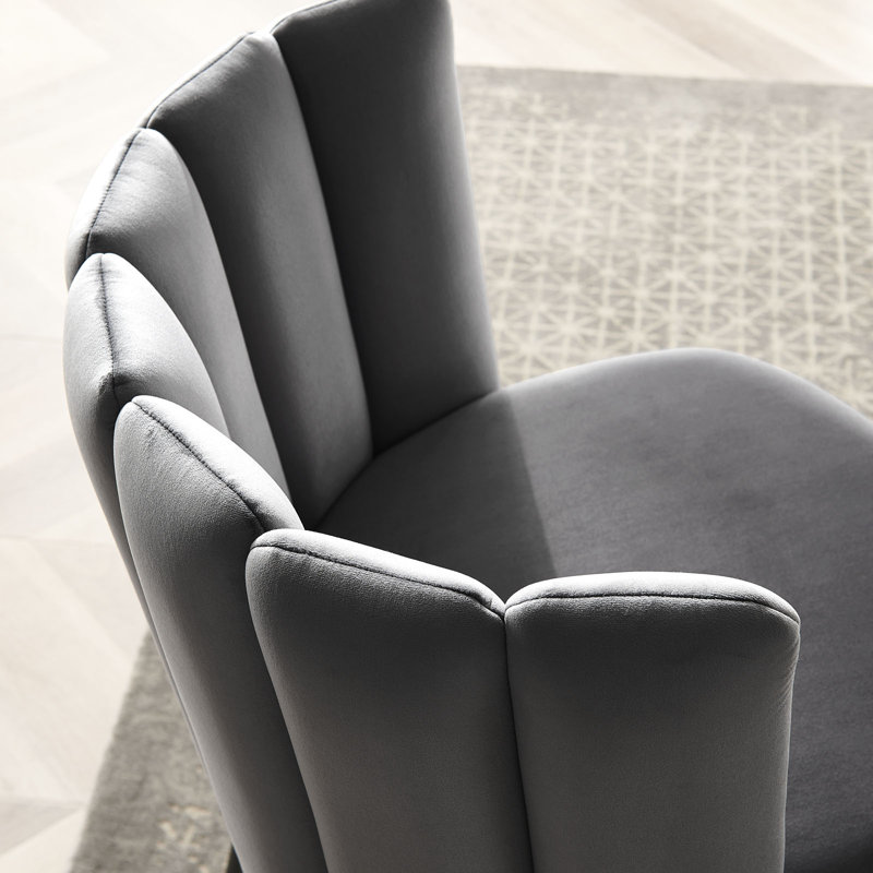 Virtue Performance Velvet Dining Chair Set Of 2 In Black Navy, Grey
