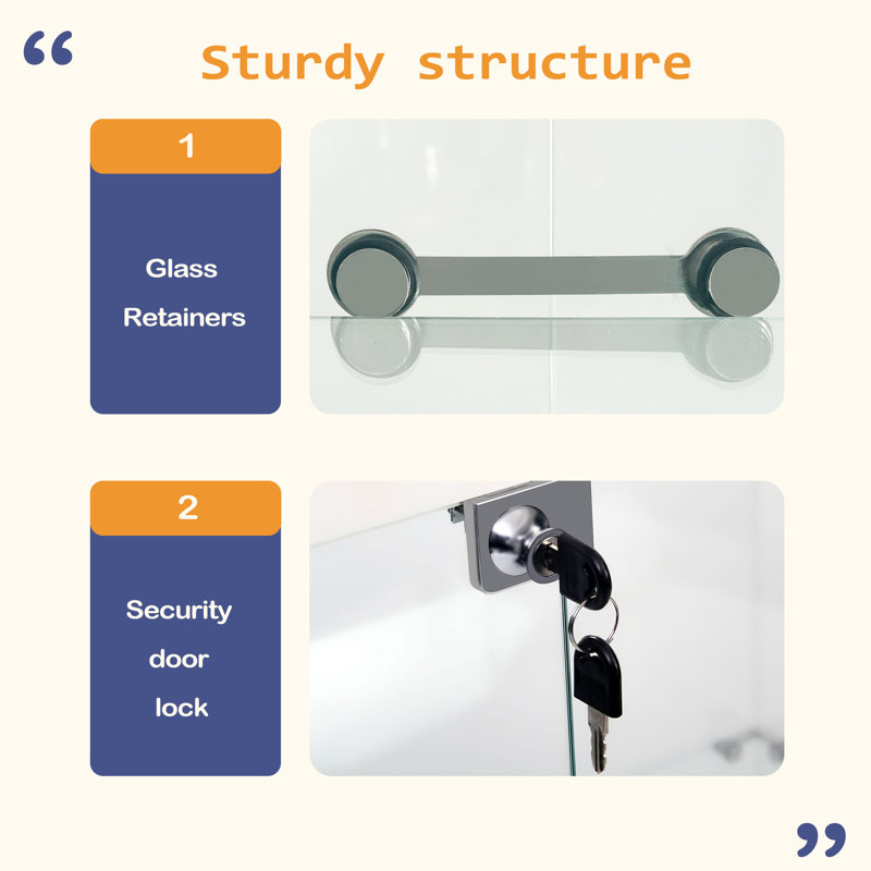 Reinforced Modern Tempered Glass Display Cabinet,Wine Cabinet,Storage Cabinet,File Cabinet,With Battery-Powered Paipai Light,Adjustable Floor Feet,Suitable For Uneven Ground,Can Be Placed Anywhere