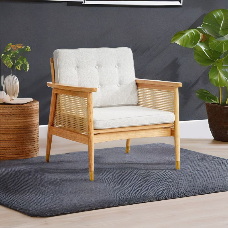 Fauteuil de 30 po de large Ahlayah, Naturel, Naturel