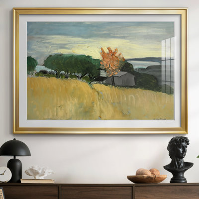 Landscape with a Yellow Field-Henri Matisse-Framed Print with Mat and glass-c. early 20th Century