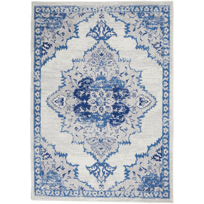 Tapis oriental blanc / bleu Colo