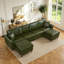Canapé d'angle avec rangement, canapé moderne en cuir PU de 120 pouces pour la maison familiale-1991471536