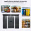 Remise de rangement extérieure en métal 6 pi x 5 pi avec portes coulissantes verrouillables et plaque transparente-121341574