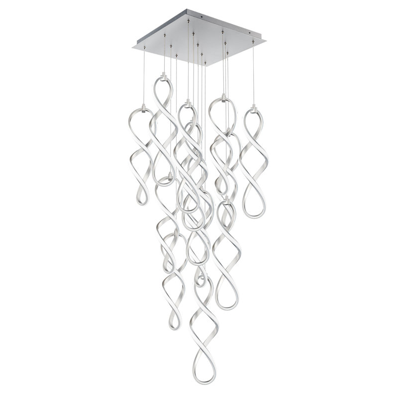 Luminaire suspendu 13 lumières Interlace, Chrome