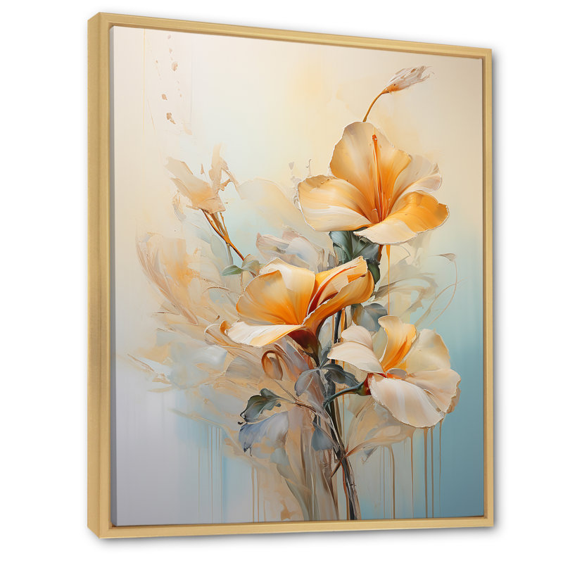 Minimalisme, oiseaux du paradis, impression florale sur toile, H 20 po x l 12 po x P 1 po, Naturel
