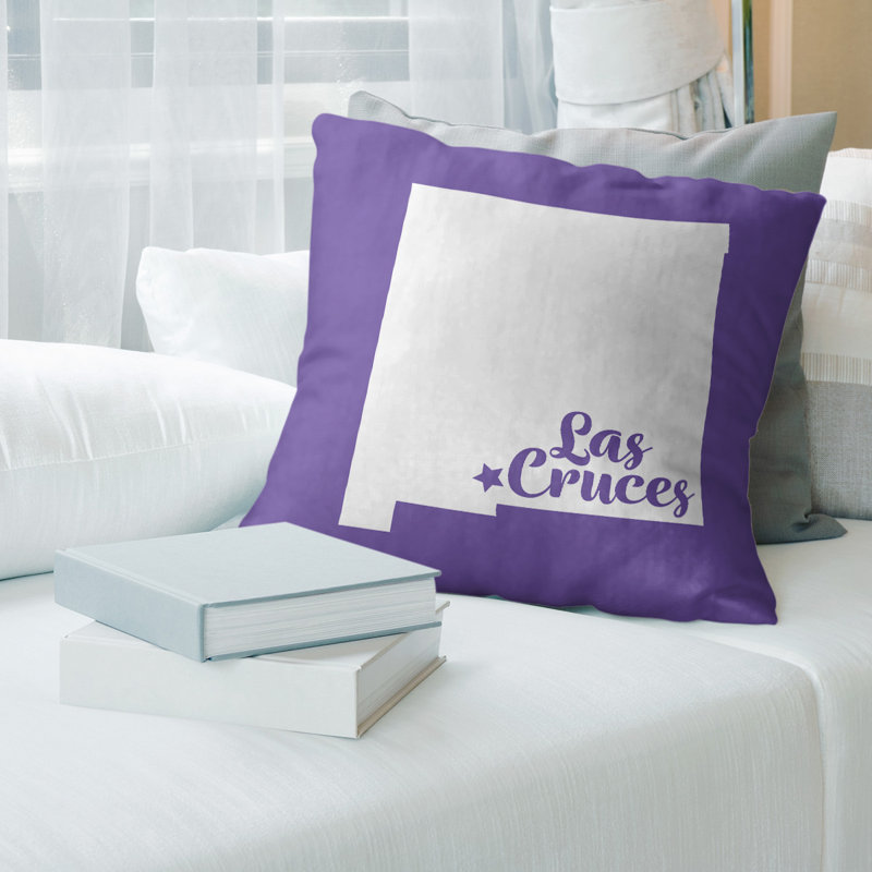 Housse de coussin new jersey jersey city, 14 po x 14 po, Las Cruces / Nouveau Mexique, Mauve