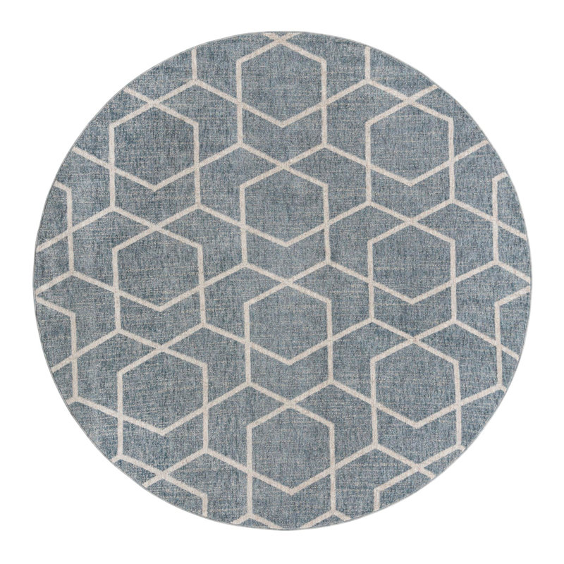 Breze Geometric Indoor Rug, Round 7'