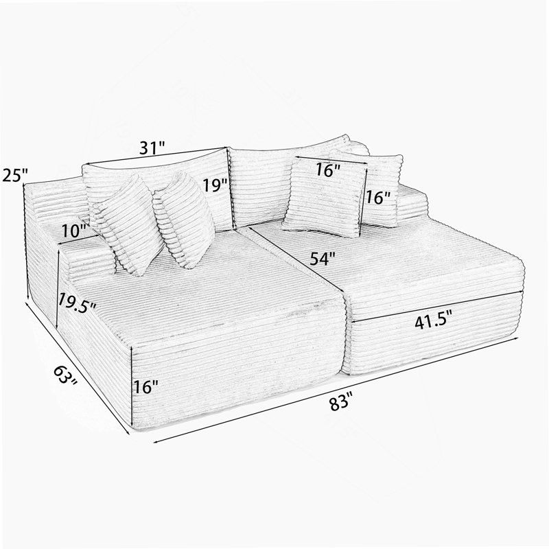 Fauteuil paresseux à deux places Boneless, Beige