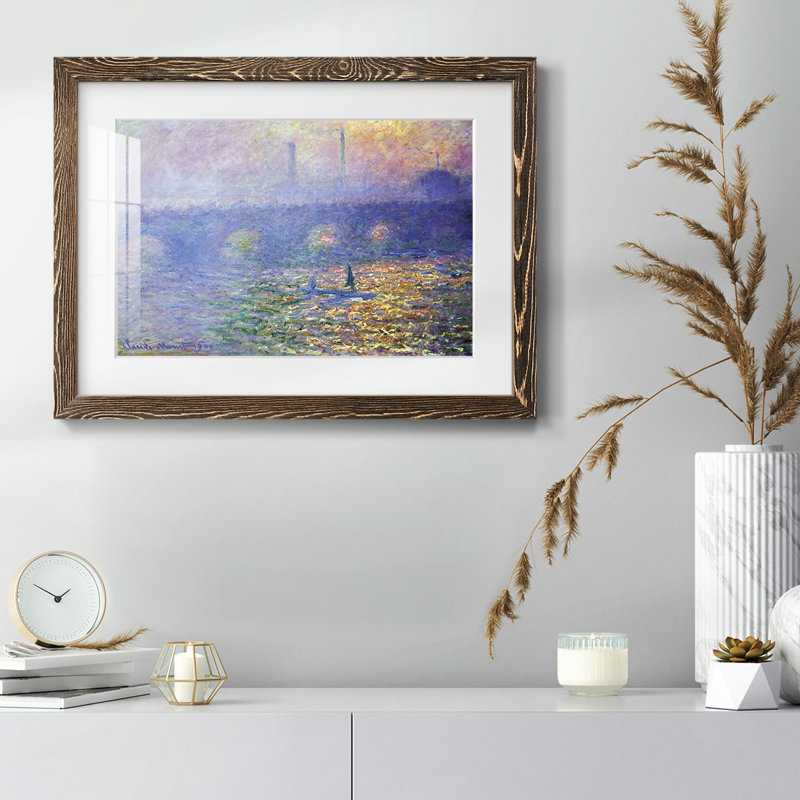Waterloo Waterloo par Monet, reproduction d'art encadrée, Cadre noyer