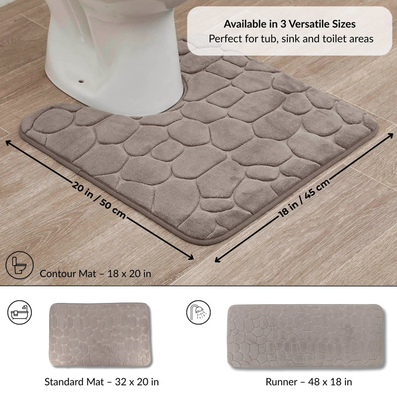 Mousse à mémoire de forme en microfibre Pebbles 3D 20 pi x 20 po, Taupe