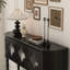 Console demi-cercle en bois massif noir-327508772
