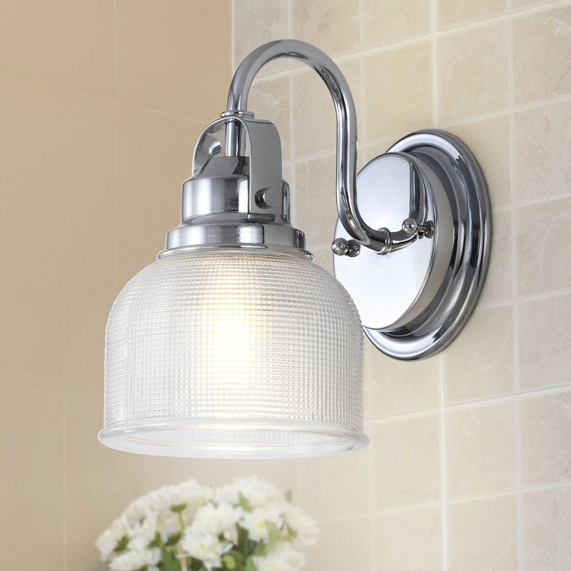 Gilcrease Metal/Glass LED Vanity Light, Chrome, 1