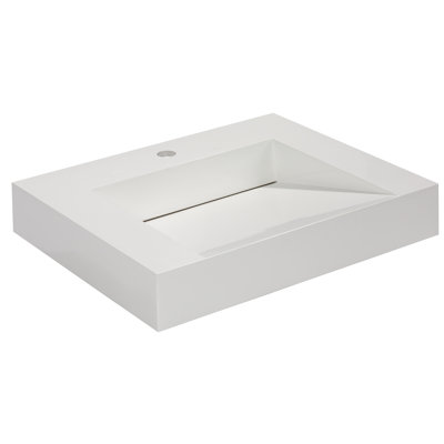 Aquamoon Venice 24'' Glossy Acrylic Rectangular Drop-in Bathroom Sink