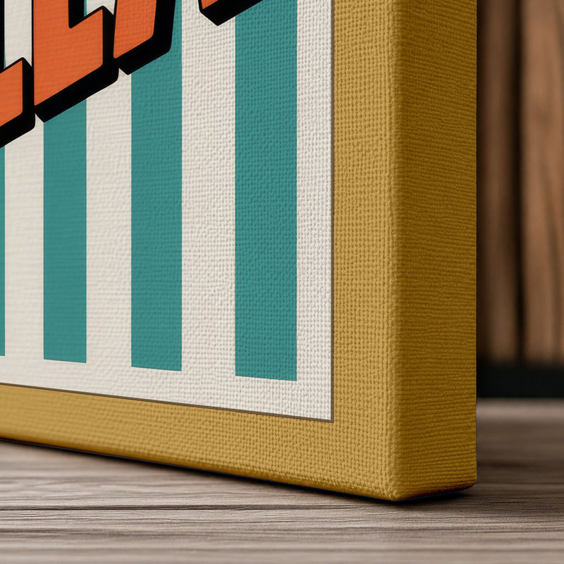 Ciao Bella Retro - Wrapped Canvas, 24x16 - 61.0 x 40.6 cm, Ochre Border
