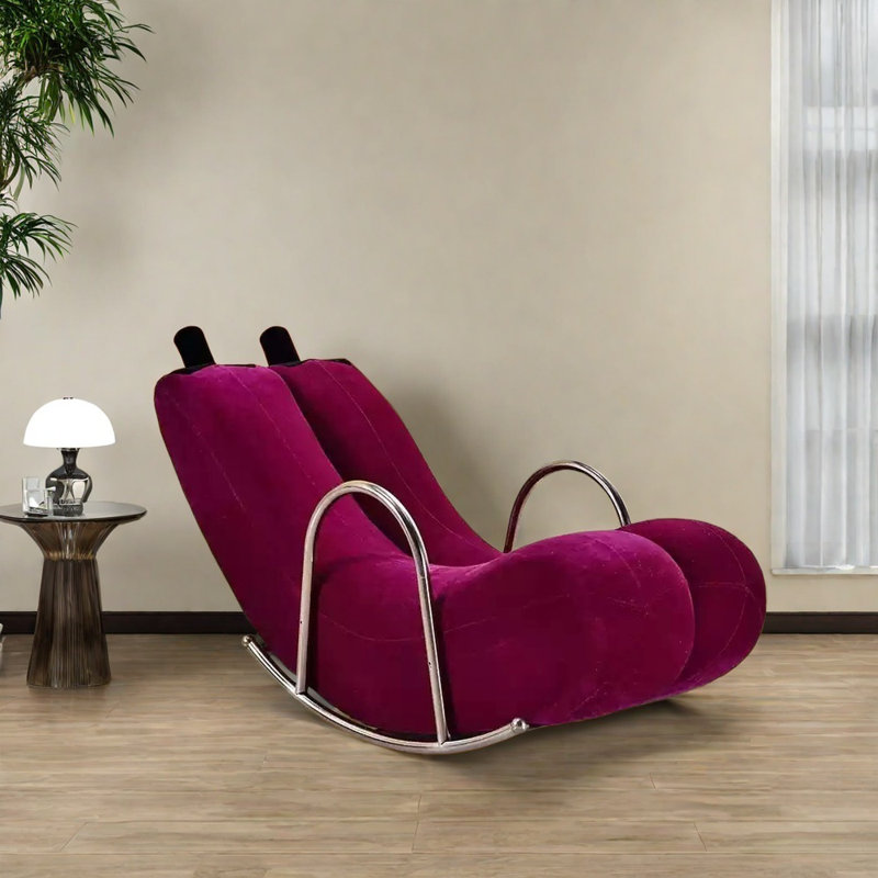 Chaise berçante de haute qualité en forme de banane, Mauve foncé