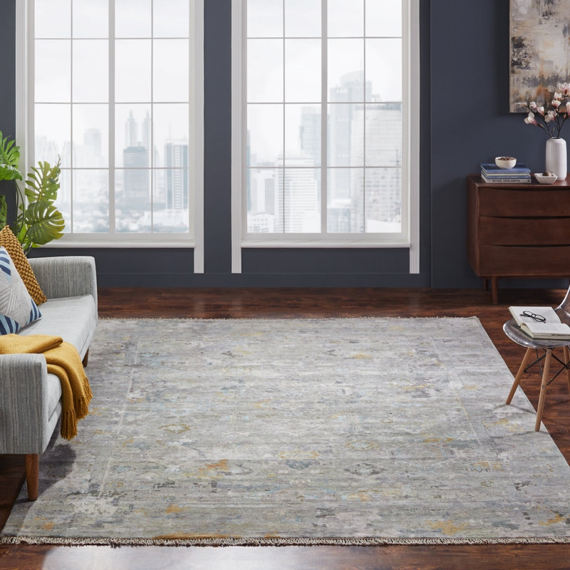 Tapis bleu sarcelle Labriola, Rectangulaire 3 pi x 5 pi