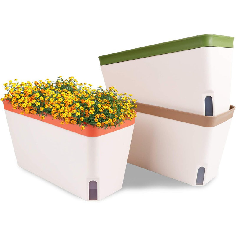 Boîte à fleurs avec rebord pour fenêtre, ensemble de 3