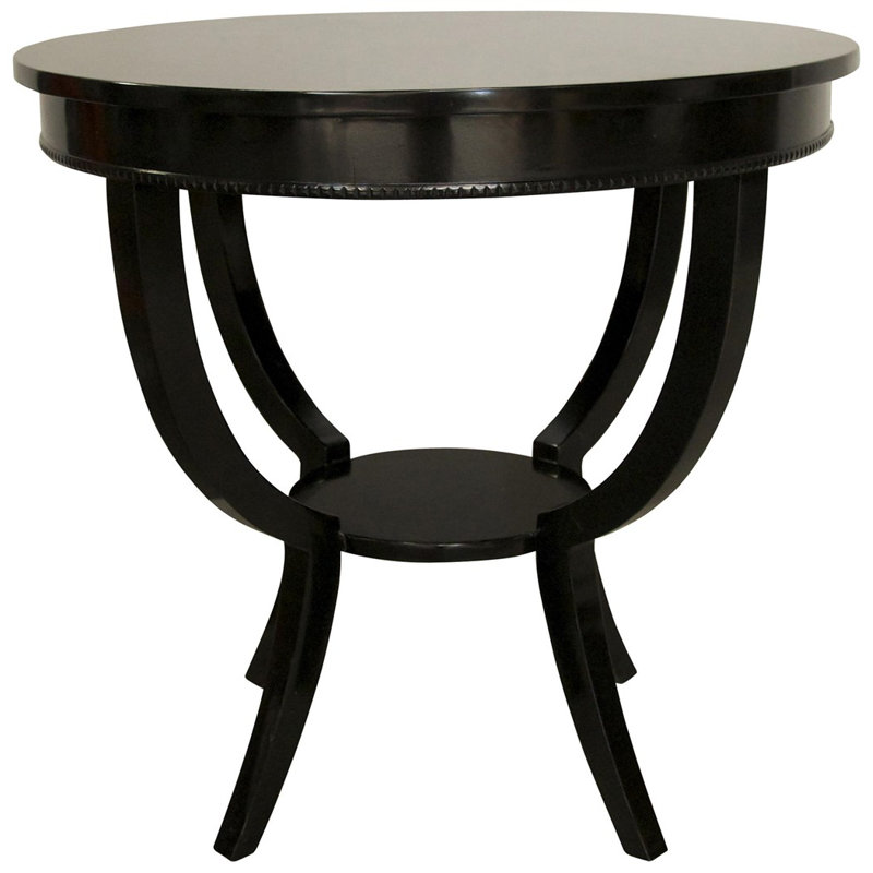 Table de bout en bois massif Scheffield, Noir