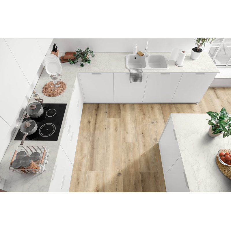 Carreau de porcelaine blanc mat JAG Adagio pour plancher et mur (48 po x 110 po)