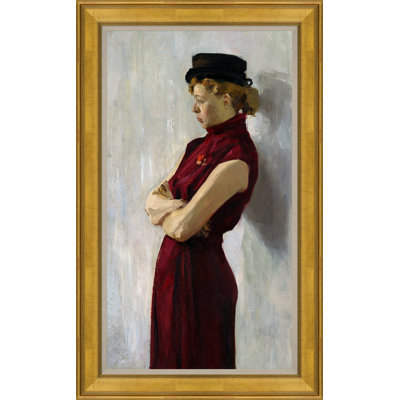 «Lady in Red», peinture sur toile encadrée