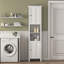 Bathroom Floor Storage Cabinet with 2 Doors and shelves