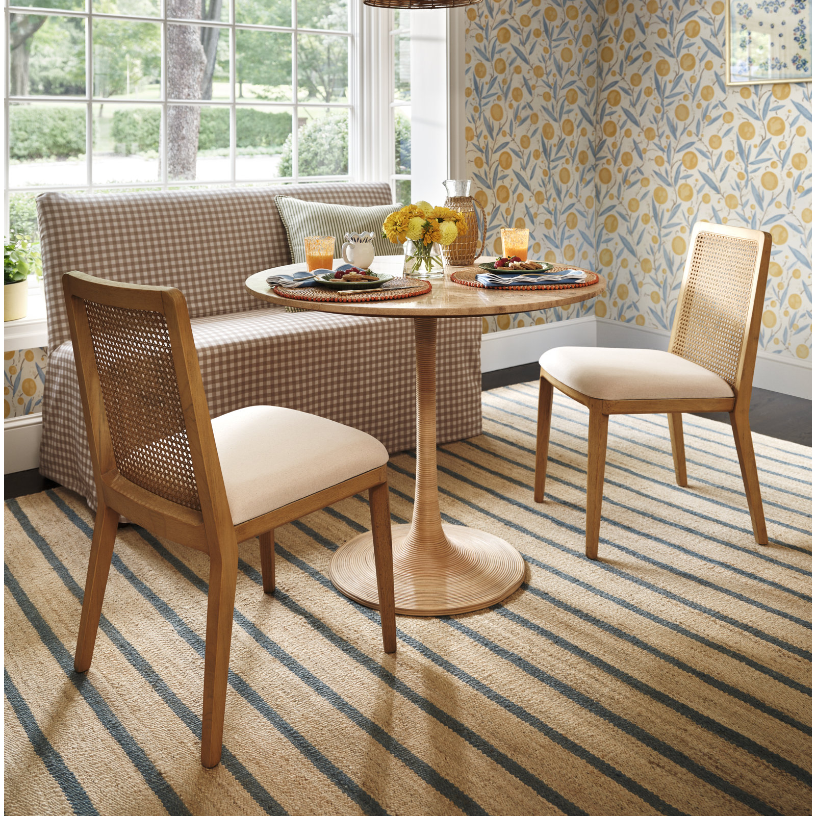 Furley Cotton Dining Chair, Natural Frame