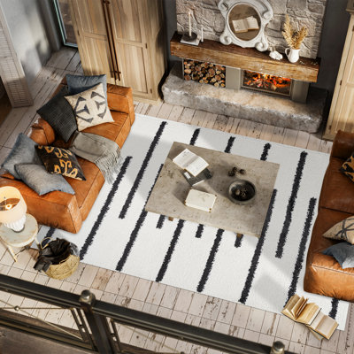 Tapis blanc / gris Colline