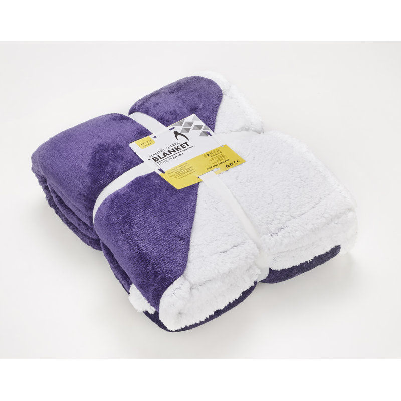 Plain Weave / Muslin Throw Blanket, 130cm W x 150cm L, Purple