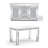 Mirrored Dining Table & 3-Drawer Sideboard Set - Crushed Diamond Glass Top Collection