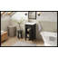 Meuble-lavabo autoportant de 16 po de style français avec lavabo en céramique, armoire simple avec porte à fermeture douce, tablette réglable et pieds pleins, noir-257871641
