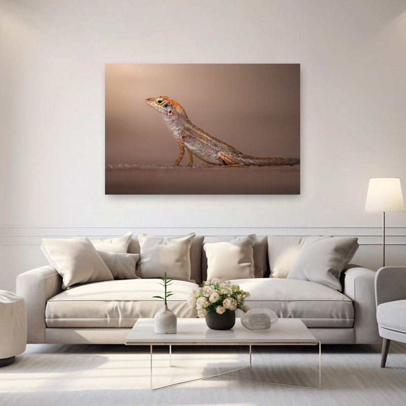 With Pride Contemporary Lizard Animal Nature Wall Art Print 1 Piece Wrapped Canvas Wall Art, 101.6cm H x 152.4cm W