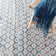 Diamond Geometric Hand-Woven Ivory/Blue Area Rug