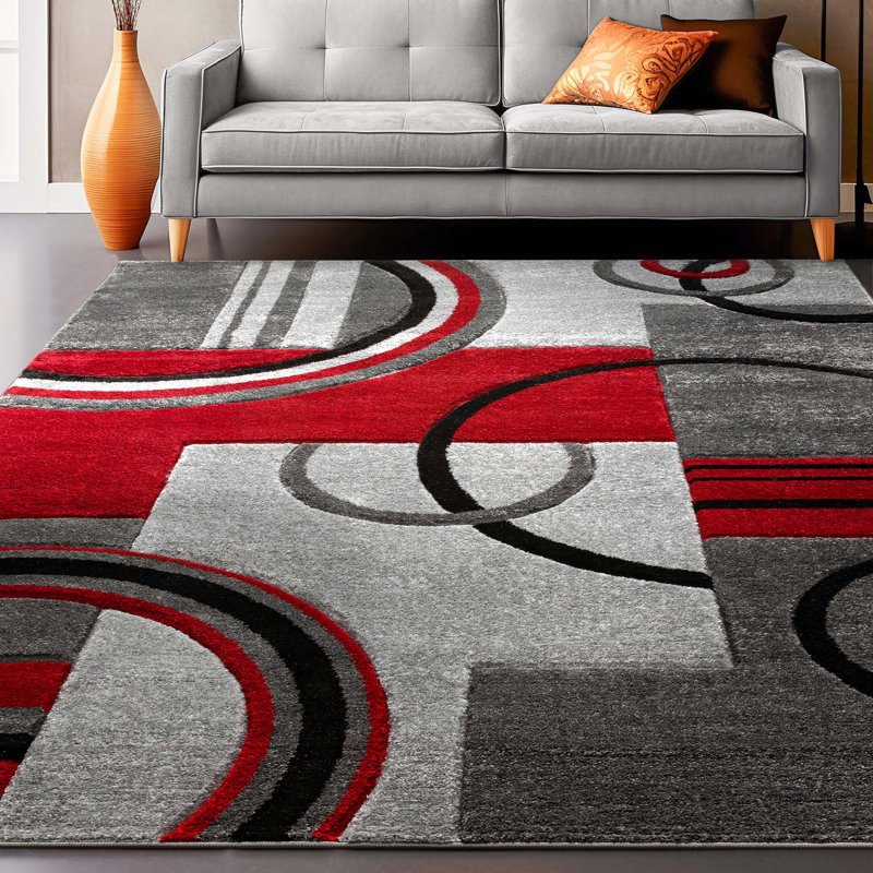 Ruby Geometric Synthetic Area Rug, Rectangle 200 x 280cm