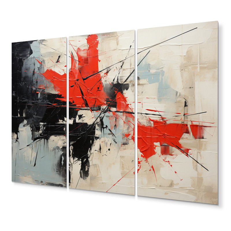 «Abstract Duality II», reproduction sur toile tendue de 3 pièces, H 28 po x l 36 po x P 1 po, Métal métal