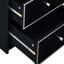 Table de chevet moderne 2 en noir et argent - Mobilier de chambre à coucher industriel avec glissières en métal facilement accessibles