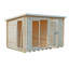 12 x 8 Ft. 19 mm Log Cabin with Storage Shed