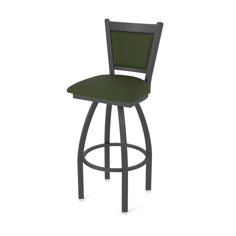 Tabouret pivotant Hadleigh, Vinyle - pin Canter, Étain, Tabouret de bar (siège d’une hauteur de 30 po)