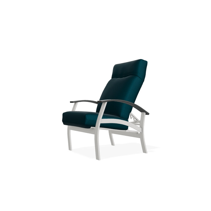 Chaise de patio inclinable avec coussins Askar, Tissage uni palette paon Sunbrella®, Neige texturée, Graphite classique P30