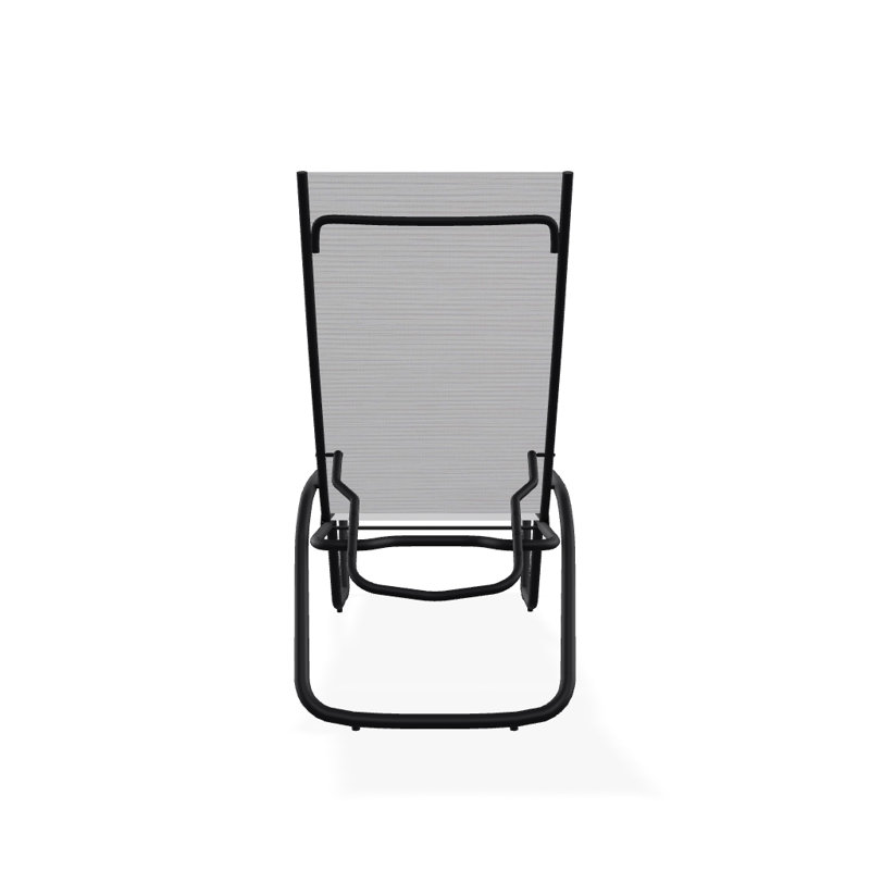 Outdoor Rust-Resistant Metal Chaise Lounge, Textured Black, Abalone