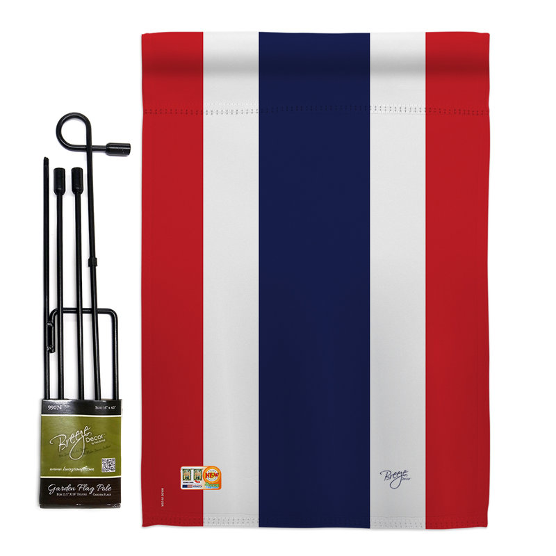 Ensemble drapeau 1 pi 7 po x 1 pi 1 po thaïlande de polyester de 2 côtés