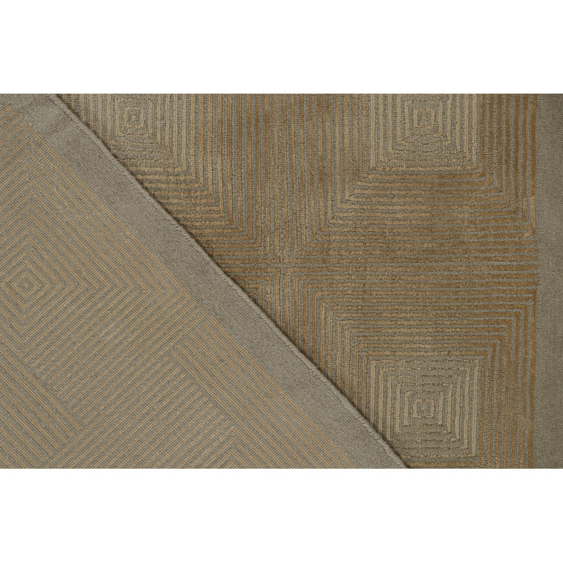Rug & Kilim’S Austrian Style Art Deco Rug In Taupe And Beige Geometric Pattern, Rectangle 8' x 10'