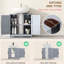 Unité de rangement pour lavabo de salle de bain, gris foncé, portes de grange, tablette réglable, look, armoire gris stable, fente en forme de U, attrait, basculement