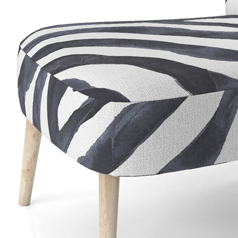 Chaise d'appoint rembourrée Zebra, Gris foncé / Blanc