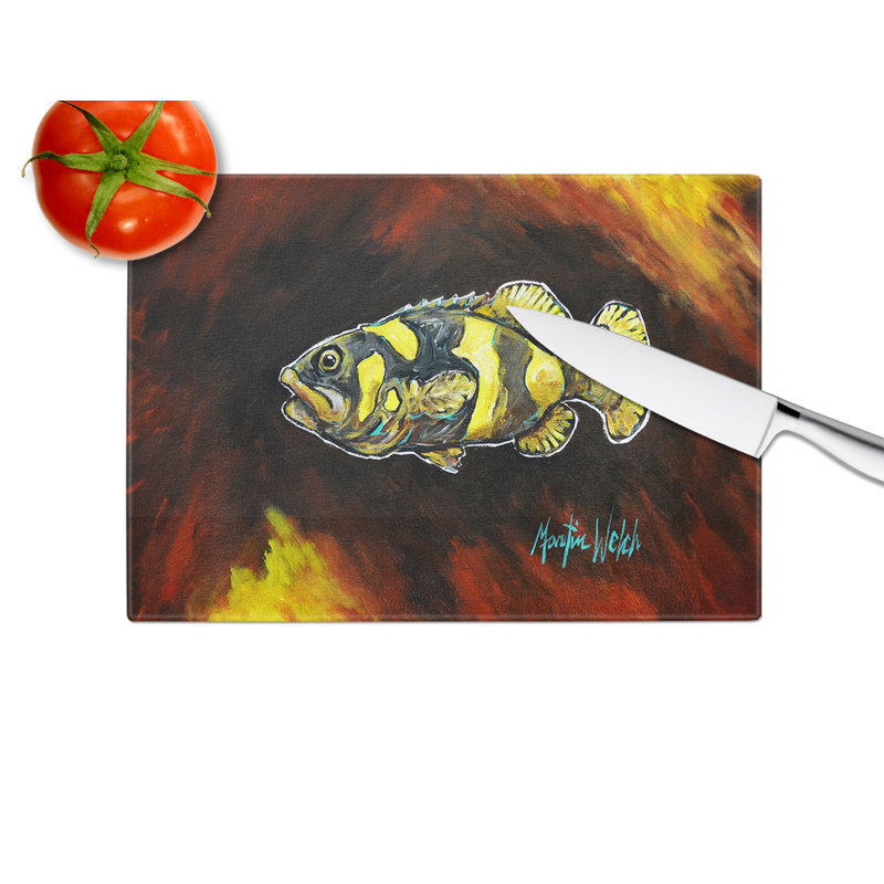 Bumblebee Fish Glass Cutting Board