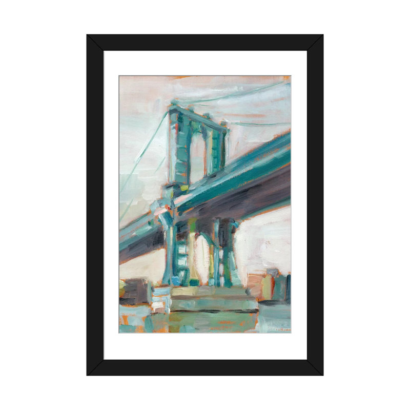 « bridge i », reproduction sur toile, H 24 po x l 16 po x P 1 po, Papier d'art encadré noir, Blanc