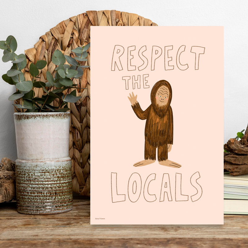 «Respect The Locals», fantaisiste, forêt contemporaine, art mural, H 18 po x l 12 po