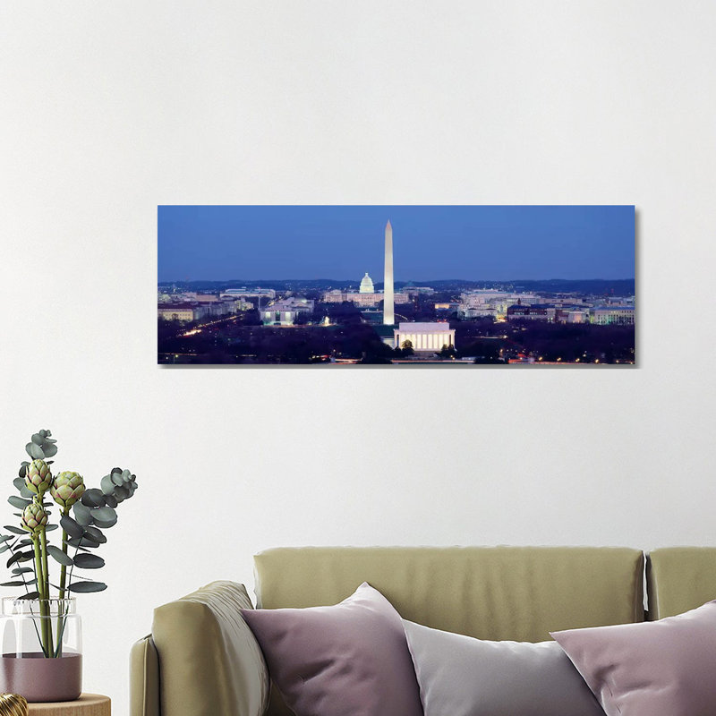 High angle view of a cityWashington DC, USA 1 Piece Panoramic Wall Art on Canvas, 121.92 cm H x 40.64 cm W x 1.91 cm D