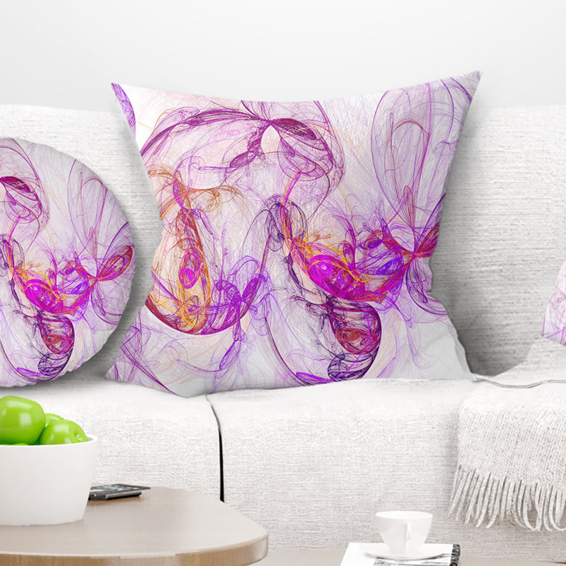 Coussin Billow, 16 po x 16 po, Carré, Mauve