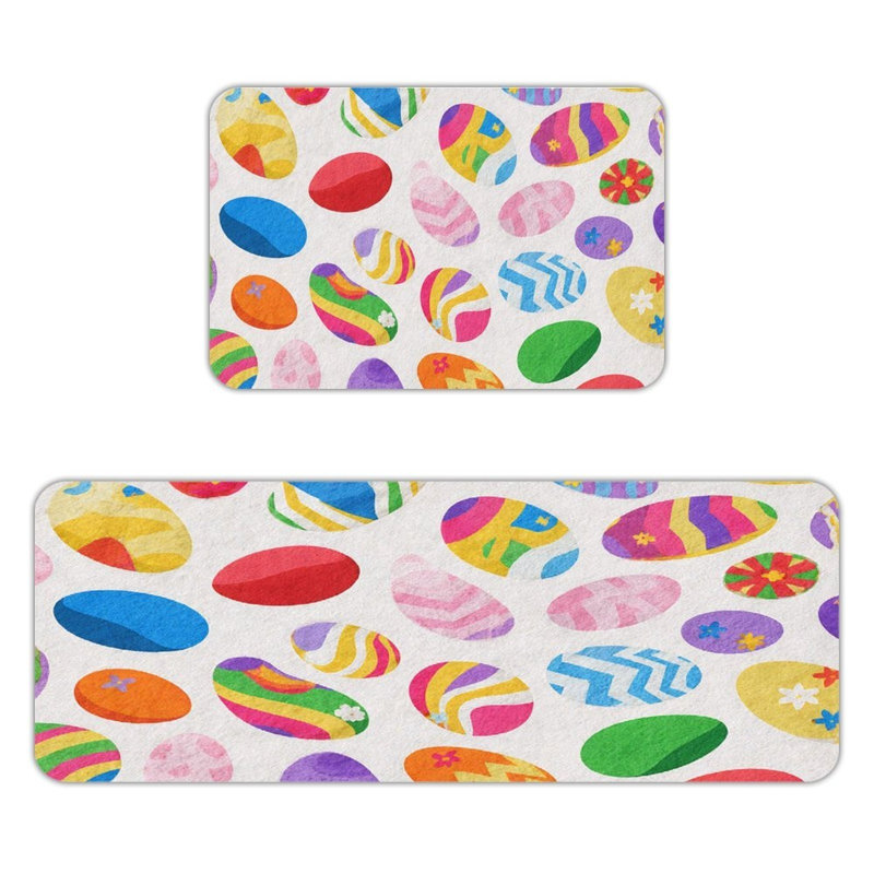 Easter Egg Festive, 2 Pcs Non Slip Kitchen Mats