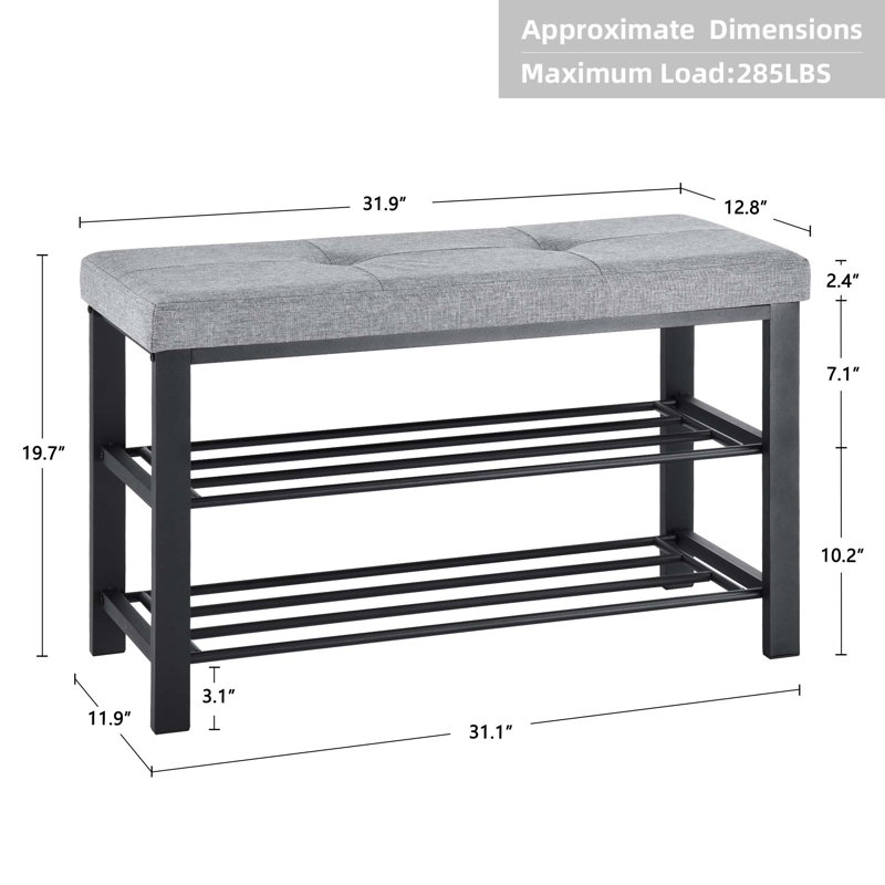 Banc de rangement Bordon, gris
